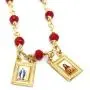 Scapular Gold Plated Necklace for Women''17 Inches'' Red Crystal Beads Chain Scapular Gold Plated Necklace for Women''17 Inches'' Red Crystal Beads Chain
