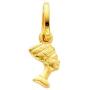 The World Jewelry Center 14k Yellow Gold Queen Nefertiti Pendant with 0.9mm Cable Chain Necklace
