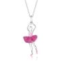 Sterling Silver 925 Ballerina Dancer Pendant Necklace for Girls Enamel 16'' Italy
