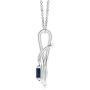Round Sapphire Solitaire Infinity Knot Pendant Necklace in Silver (4mm Blue Sapphire)