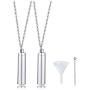 VNOX Pack of 2/3/4/5 -Unisex Customize Memorial Keepsake Stainless Steel Cylinder Cremation Ashes Necklace