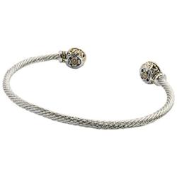 John Medeiros Classy Beijos Collection Two Stone Cubic-Zirconia Small Cuff Bracelet Made in America