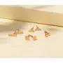 Sterling Silver Stud Earrings for Women Men- 4 Pairs of Hypoallergenic Simple Geometric Small Stud Earring Set Tiny Circle Triangle Square Bar Stud Earrings Mini Cartilage Tragus Earrings