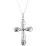 PZ Paz Creations 925 Sterling Silver Hammered Cross Pendant Necklace
