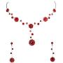 Faship Gorgeous Rhinestone Crystal Floral Necklace Earrings Set
