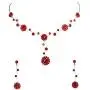 Faship Gorgeous Rhinestone Crystal Floral Necklace Earrings Set