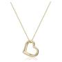 18k Yellow Gold Plated Sterling Silver Open Heart Pendant Necklace, 18''