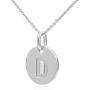 925 Sterling Silver Round Disc Alphabet Letter A-Z Initial Pendant Necklace Rolo chain 18''