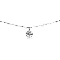 GemStar USA Sterling Silver Polished Tree of Life Dainty Choker Necklace