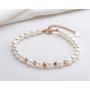 Pearl Bracelets Freshwater Cultured Strand Pearl Bracelets Gold Filled with Adjustable Chain Jewelry Gift for Teen Girls Daughter Women Bridal
