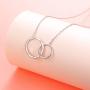 S925 Sterling Silver Two Interlocking Infinity Circles Pendant Necklace,Rolo Chain,18+2 inches