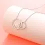 S925 Sterling Silver Two Interlocking Infinity Circles Pendant Necklace,Rolo Chain,18+2 inches