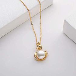 Pearl Pendant Necklace Freshwater Cultured White Single Pearl Necklace 14K Gold Filled Pearl Jewelry Gifts for Women Girls Wife