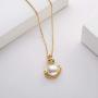 Pearl Pendant Necklace Freshwater Cultured White Single Pearl Necklace 14K Gold Filled Pearl Jewelry Gifts for Women Girls Wife