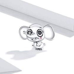 VOROCO 925 Sterling Silver Animals Ladybug Owl Lucky Cat Elephant Heart Unicorn Koala Cubic Zircon Charms Beads Women Jewelry Gifts for Pandora Bracelets