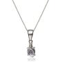 Gin & Grace 10K White Gold Natural Diamond (I1,I2) & Genuine Tanzanite Pendant Necklace for Women