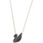 SWAROVSKI Womens Iconic Swan Jewelry Collection, Rose Gold Finish, Black Crystals