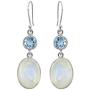 YoTreasure Moonstone Blue Topaz 925 Sterling Silver Dangle Earrings Jewelry