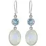YoTreasure Moonstone Blue Topaz 925 Sterling Silver Dangle Earrings Jewelry YoTreasure Moonstone Blue Topaz 925 Sterling Silver Dangle Earrings Jewelry