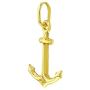 14k Yellow Gold High Polished Sailor Anchor Nautical Boat Ship Charm Pendant