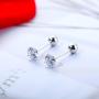 Sllaiss 2Pcs 18G S925 Sterling Silver Stud Earrings For Women Girls CZ Cartilage Tragus Helix Earring Studs Piercing Jewelry 3-6MM