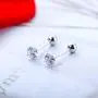 Sllaiss 2Pcs 18G S925 Sterling Silver Stud Earrings For Women Girls CZ Cartilage Tragus Helix Earring Studs Piercing Jewelry 3-6MM