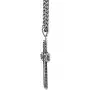 Mens Stainless Steel Antique Cross Pendant - 24 Inch Box Chain