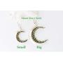 ONDAISY Black Cz Gypsy Planet Half Crescent Sailor Luna Moon Pendant Charm Chain Necklace