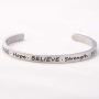 WUSUANED Cancer Bracelet Courage Hope Strength Survivor Cuff Bracelet Cancer Awareness Jewelry Inspirational Gift for Cancer Survivor