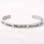 WUSUANED Cancer Bracelet Courage Hope Strength Survivor Cuff Bracelet Cancer Awareness Jewelry Inspirational Gift for Cancer Survivor