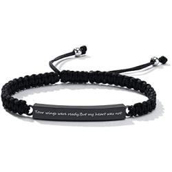 PJ Jewelry Personalized Customized Woven Cord Cremation Cube Urn Adjustable Bracelet Memorial Ashes Holder Keepsake