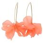 Pink Peach Flower Petal Resin Long Bohemian Drop Dangle Earrings-perfect for gift, women, girls