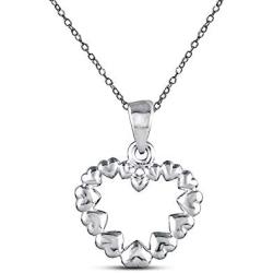 Charmsy Sterling Silver Jewelry Heart Link Pendant with Chain for Teens Girl