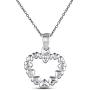 Charmsy Sterling Silver Jewelry Heart Link Pendant with Chain for Teens Girl