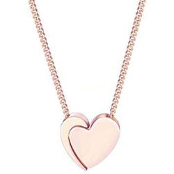 Clasicomis Small Heart Necklace, 14k Rose Gold Plated Heart Shaped Chain Pendant Gift for Women Girls Kids