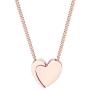 Clasicomis Small Heart Necklace, 14k Rose Gold Plated Heart Shaped Chain Pendant Gift for Women Girls Kids