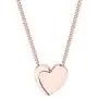 Clasicomis Small Heart Necklace, 14k Rose Gold Plated Heart Shaped Chain Pendant Gift for Women Girls Kids