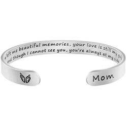 Joycuff in Memory of Gifts for Loss of Mom Dad Memorial Jewelry Sympathy Bracelet Secret Message Engraved Grief Bereavement Gifts for Girl Women