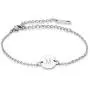 Glimmerst Stainless Steel Initial Bracelet Delicate Coin Letter Bracelet Dainty Small Disc Name Bracelet Personalized Monogram Charm Bracelet for Women Girls