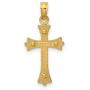 14k Solid Gold Boys & Girls Two Tone Cross Necklace 16''