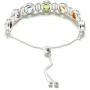YoTreasure Chakra Stone Solid 925 Sterling Silver Link Chain Bracelet 8''