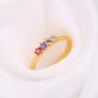 YeGieonr Sterling Silver Birthday Stone Rings for Women,Colorful CZ Rainbow Stackable Rings for Teen Girls, Mothers Jewelry,Synthetic Birthstone Rings for January/February/March/April
