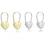 Metal Heart Lock Hoop Earrings Geometric Lock Pendant Maxi Earrings High Polished Cartilage Minimalist Sleeper Safety Pin Hoops for Women Girl Wedding Jewelry-heart