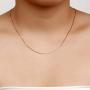 18K Solid Gold 0.5mm Diamond- Cut Italian Box Chain Necklace- Made in Italy- Yellow White or Rose
