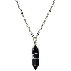 Paialco Jewelry Hand Wired Natural Crystal Healing Point Chakra Pendant Necklace 18''