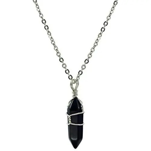 Paialco Jewelry Hand Wired Natural Crystal Healing Point Chakra Pendant Necklace 18'' Paialco Jewelry Hand Wired Natural Crystal Healing Point Chakra Pendant Necklace 18''