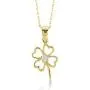 Gelin 14k Real Gold Cubic Zirconia Good Luck Four Leaf Heart Simple Clover Chain Necklace - Women Certified Mothers Day Fine Jewelry Gift, 18 inch Gelin 14k Real Gold Cubic Zirconia Good Luck Four Leaf Heart Simple Clover Chain Necklace - Women Certified Mothers Day Fine Jewelry Gift, 18 inch