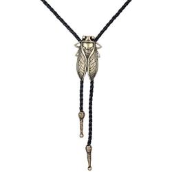 COOLLA Bolo tie- Handmade Western Cowboy Black Vintage Cicada Pendant for Women,Men