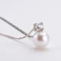 Pearl Necklace Single Freshwater White Pearl Pendant Bar Necklace with Silver Chain Jewelry Gifts for Women Girls