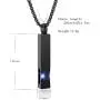 BLESSILY Cremation Jewelry Urn Necklace for Ashes for Men Square Cube Stainless Steel Memorial Keepsake Pendant with Blue Birthstone BLESSILY Cremation Jewelry Urn Necklace for Ashes for Men Square Cube Stainless Steel Memorial Keepsake Pendant with Blue Birthstone
